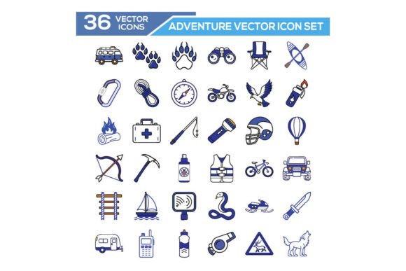 Adventure Vector Icon Set: Graphics & Illustrations for Makers