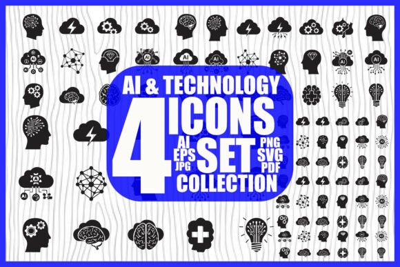 AI Technology Icons Bundle: Modern Graphics for Real Projects