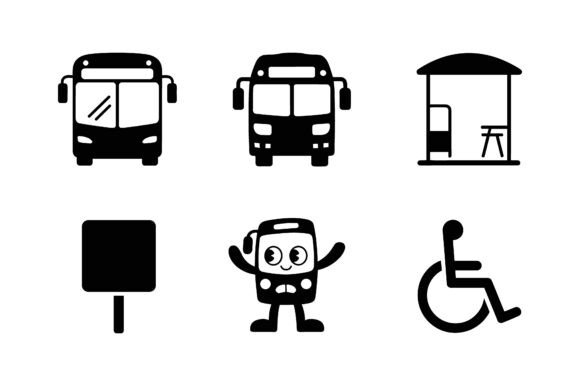 Bus Transportation Transit Icon Set EP: Premium Graphics & Icons for Crafters