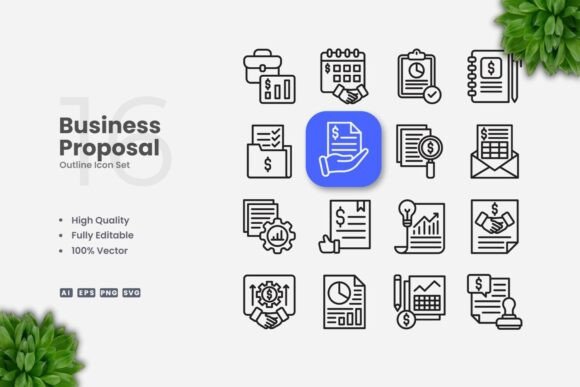 Business Proposal Outline Icons: A Designer's Review of Modern Graphics