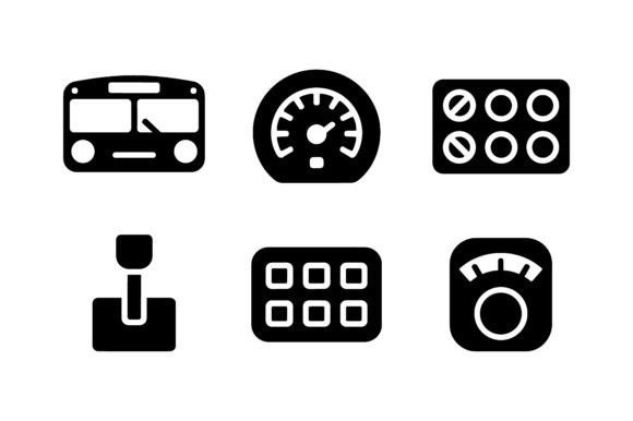 Control Panel Dashboard Icon Set EPS for Graphics and Icons
