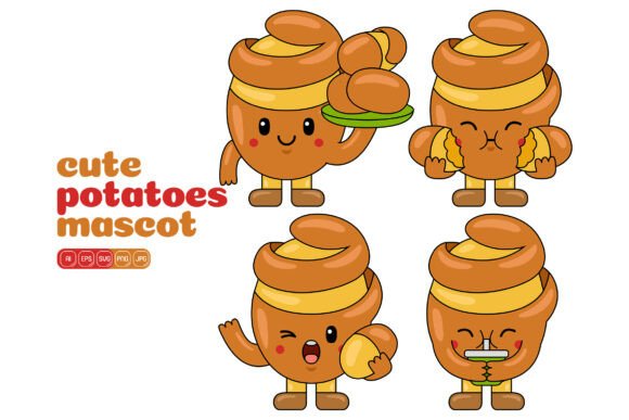 Cute Potatoes Mascot Vector Pack 01: A Fresh Graphics and Illustrations Asset for Sellers