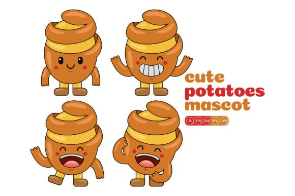 Cute Potatoes Mascot Vector Pack 02 Graphics & Illustrations Review