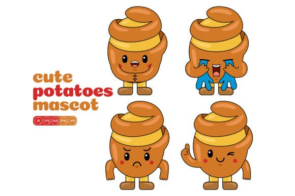 Cute Potatoes Mascot Vector Pack 03: Graphics and Illustrations for Modern Brands