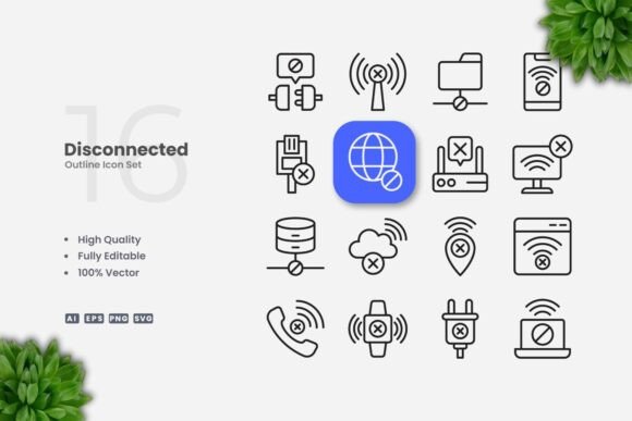 Disconnected Outline Icons: A Review for Graphics and Icons Sellers