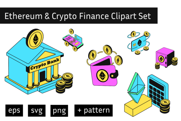 Ethereum Crypto Finance Clipart Set: Graphics for Illustrations