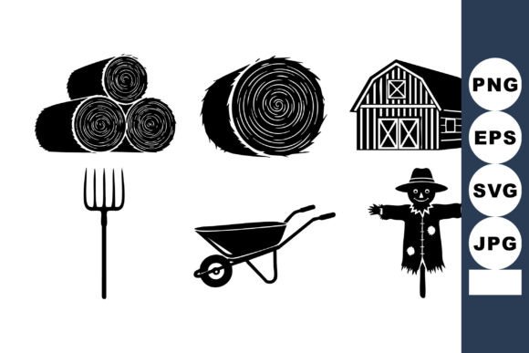 Farm Hay Silhouette Icons Review