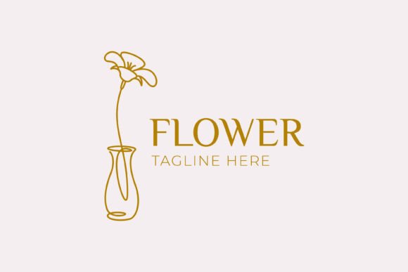 Flower Vase Continuous Line Drawing Logo Review