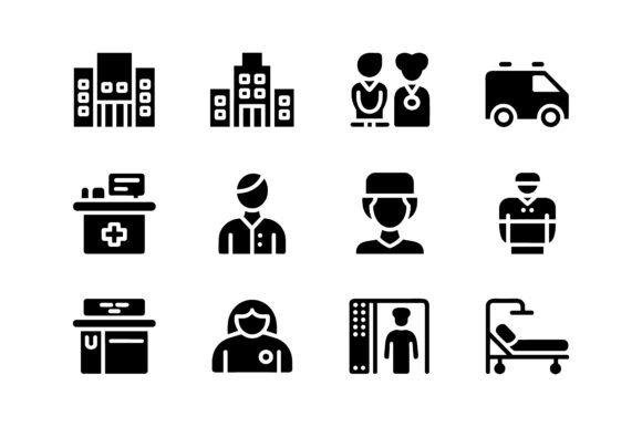 Hospital Medical Vector Silhouette for Graphics & Crafts