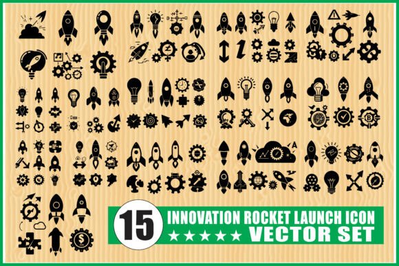 Innovation Rocket Launch Icon Bundle: Graphics for Bold Brands