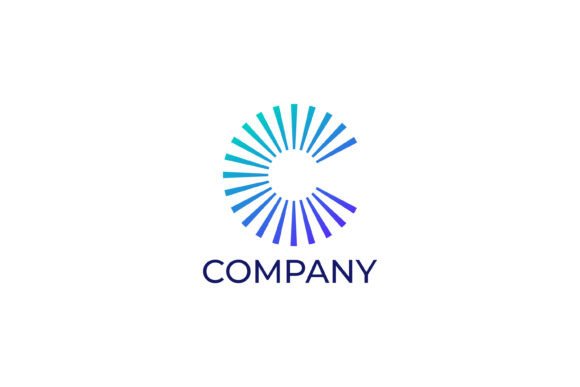 Letter C Logo Company Sparkle Strip Logo Graphics