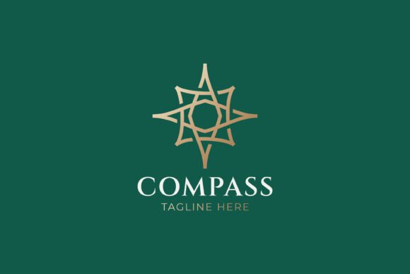 Linear Star Compass Logo Abstract Emblem Graphics & Logo Templates Review