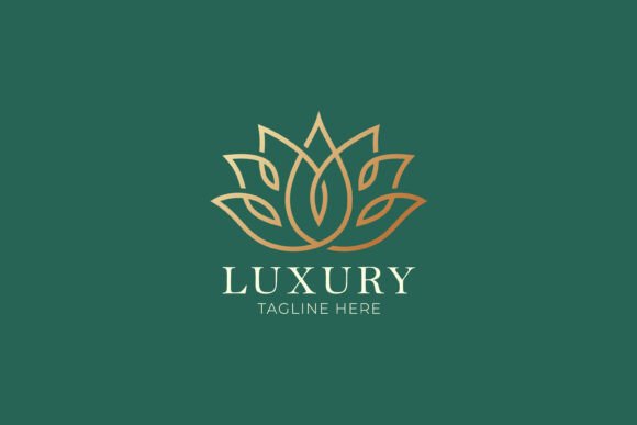 Logo Luxury Lotus Flower Linear Gold Graphics & Logo Templates Review