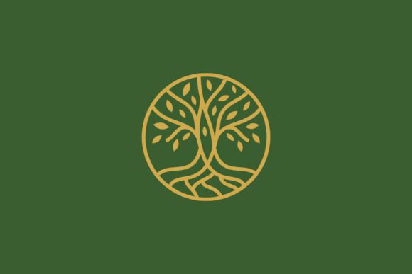 Minimalist Tree Logo Wood Root Leaf: Essential Graphics & Logo Templates