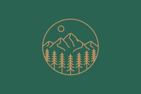 Mountain and Forest Abstract Logo Badge Graphics & Logo Templates