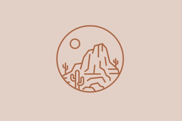 Rocky Canyon View Logo Badge Concept: Essential Graphics for Modern Bloggers