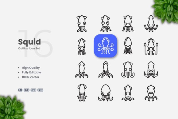 Squid Outline Icons: A Crafter's Review of These Graphics