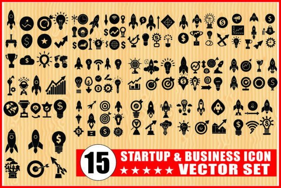 Startup Business Icon Vector Set Review
