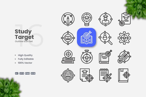 Study Target Outline Icons: Essential Graphics for Modern Branding