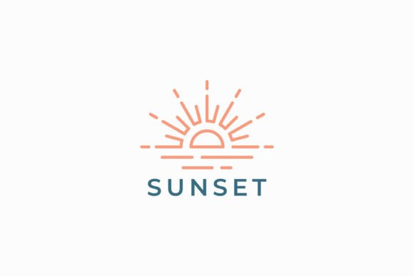 Sunset Beach Logo Minimalist Linear: A Graphics & Logo Templates Review