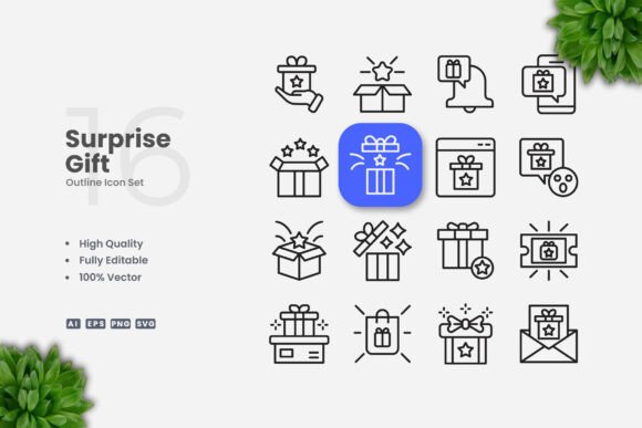 Surprise Gift Outline Icons: A Designer's Review for Real Embroidery